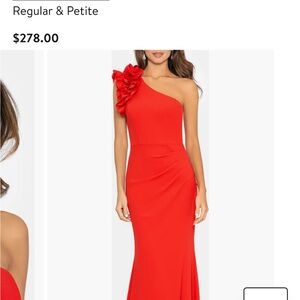 Xscape One-Shoulder Red Dress